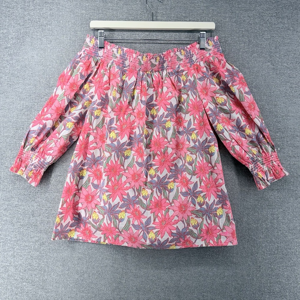Vineyard Vines Off-The Shoulder Blouses Top Women Size Small Floral Print Casual